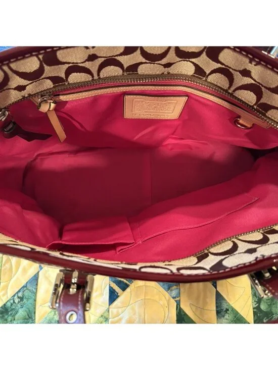 Vtg COACH Purse Legacy Rare Leather Limited Edition Patchwork Suede Tote 1437 - Picture 5 of 16